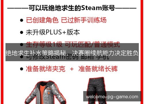 绝地求生补水策略揭秘，决赛圈续航能力决定胜负